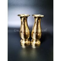 ราคา <คู่>แจกันทองเหลือง แจกัน แจกันทรงอ้วน สำหรับใส่ดอกไม้ ถวายพระ ขนาด 8-10 นิ้ว (5595825680)