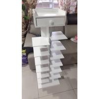 ราคา ชั้นวางรองเท้าไม้สำหรับเก้าอี้รองเท้า ชั้นวางของหลายชั้นพร้อมลิ้นชัก ชั้นวางรองเท้าที่ประตูบ้าน (29907964953)