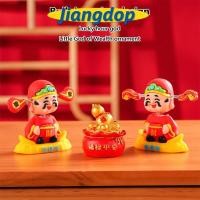 ราคา JIANG ตุ๊กตาเทพเจ้าแห่งความมั่งคั่งจีน, ตุ๊กตาเทพเจ้าแห่งโชคลาภขนาดเล็กการ์ตูน, เรซินพรสร้างสรรค์เขย่าหัวปีรูปปั้นรถตกแต่งภายใน (56254794046)