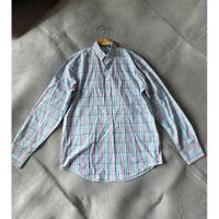 ราคา IZOD เสื้อเชิ้ตลายสก็อตโทนสีเขียวชมพูกระดุมหน้าแขนยาวไซส์Sอก42ยาว30(งานมือสอง)28 (26283373882)