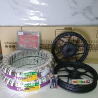 ราคา ล้อแม็ก CLICK125 / CLICK125i / PCX 2018-2019 สีดำ + ยางนอกเรเดียน 90/90x14 + จุ๊บเลส แถมป้ายทะเบียนSAJA (41568843519)