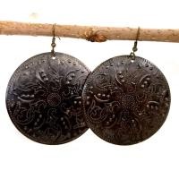 ราคา ต่างหูผู้หญิง ต่างหูทองเหลือง ต่างหูโบราณ ต่างหูเก่า ต่างหูใหญ่ big plate earrings (40011194589)