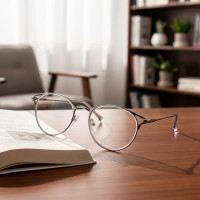 ราคา แว่นตาสไตล์แมวผู้หญิง - เลนส์กลมสไตล์เกาหลีย้อนยุค กรอบโลหะและพลาสติก พร้อมกรองแสงสีฟ้า (27942797668)