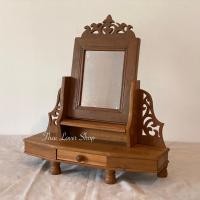 ราคา คันฉ่องไม้สัก กระจกไม้สัก กระจกตั้งโต๊ะ ลึก 16 x ยาว 41 x สูง 45 cm ราคา : 650.- (21441915958)