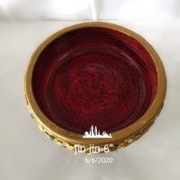 ราคา โตกไม้ลงทอง พานไม้ เดินเส้นลายไทยสีทอง ขนาด 6 นิ้ว สูง 5 นิ้ว (7636876169)