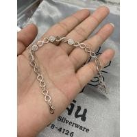 ราคา สร้อยข้อมืออินฟินิตี้ เงินแท้ ฝังเพชร มีใบรับประกันเงินแท้ (41911562337)