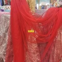 ราคา (พร้อมส่ง) ผ้าตาข่าย ผ้ามุ้ง ผ้านิ่ม สีแดง กว้าง 1.5 ม. ยาว 6 ม. (43858997699)