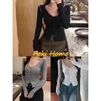 ราคา เสื้อยืดแขนยาวคอเหลี่ยม ดีไซน์เข้ารูป สไตล์สาวหวาน (40412052041)