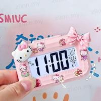 ราคา ZLION LED นาฬิกาดิจิตอล,พร้อมไฟกลางคืนเงียบ Kuromi นาฬิกาปลุก, DIY การ์ตูน Sanrio Mini Hello Kitty นาฬิกาตั้งโต๊ะหอพักนักเรียน (45454336618)