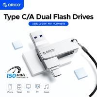 ราคา ORICO Pendrive แฟลชไดรฟ์ USB พร้อมความเร็วอ่าน 150MB/s แฟลชไดรฟ์ OTG คู่สําหรับ Type-c/USB (EB05) (40317467285)