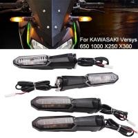 ราคา สําหรับ KAWASAKI Versys 650 1000 X250 X300 รถจักรยานยนต์ LED ไฟเลี้ยวไฟแสดงสถานะไฟกระพริบด้านหน้าด้านหลังรถจักรยานยนต์ Flasher โคมไฟ (57455495210)
