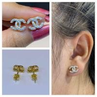 ราคา ต่างหูทอง "Chanel" งานมือหนึ่ง เข้าใหม่ ทองแท้100% เพชรแท้ 100% (24216582451)