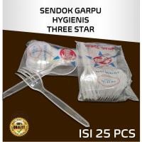 ราคา ช้อนส้อมพลาสติกใสยาวสามดาว (55651719983)