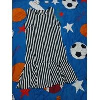 ราคา เดรสแขนกุด NewlyCollection ลายทางลงสีขาวน้ำเงิน (40661887499)