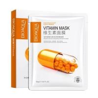 ราคา มาส์กหน้า Bioaqua อุดมด้วย VITAMIN สูตร VITAMIN C ช่วยเพิ่มความชุ่มชื้นฟื้นฟูผิวปรับผิวที่แห้งเสีย 30g(5ชิ้น/กล่อง) (43358615868)