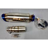 ราคา สลิปออน สแตนเลส สำหรับ Ninja 250-300/Z250-300 พร้อม ปลายท่อ SC สีไทเท เงาทั้งใบ ปลายโค้ง (21170247183)