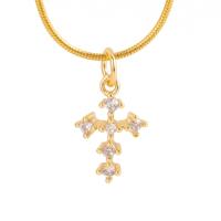 ราคา jewelry สร้อยคอทองคำ 18K สำหรับผู้หญิง จี้ไม้กางเขนขนาดเล็ก 70n (8568033932)