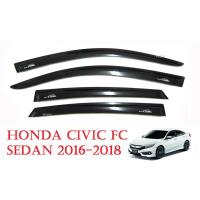 ราคา (4ชิ้น) กันสาดประตู รถยนต์ ฮอนด้า ซีวิค 4ประตู ปี 2016 - 2022 สีดำ HONDA CIVIC Windshield กันสาด กันฝน ของแต่งซีวิค AO (6791118429)