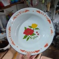 ราคา จานสังกะสี/22ซม จานเคลือบ/จานอาหารค่ําสังกะสีวินเทจ (43321504147)