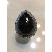 ราคา แหวนนิล แหวนเงินแท้ 92.5% นิลแท้กาญจนบุรีทรงหยดน้ำใหญ่ ตัวเรือนชุบทองคำขาวแท้ (3222550370)