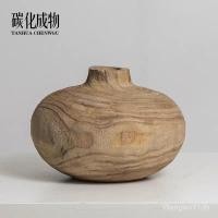 ราคา ไม้รอบ Paulownia ดอกไม้ใส่ Handmade เก่า B & B ห้องนั่งเล่นแจกันไม้สไตล์เงียบเครื่องประดับขายส่ง (50801674007)