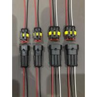 ราคา ตัวต่อสายไฟแบบกันน้ำ ปลั๊กสายไฟมอเตอร์ไซค์ 2Pin/3Pin กันน้ำ สายไฟ 20AWG ตัวผู้+ตัวเมีย 1ชุด (43865518199)