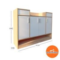 ราคา ตู้รองเท้า ตู้รองเท้าไม้ ขนาด120x35x90ซม.มี4สี [สินค้ามีพร้อมส่ง ] Brownfurniture (14517736619)
