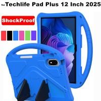 ราคา for Techlife Pad Plus 12 Inch 2025 Android Tablet Shockproof EVA Cover Shell Stand Casing Kids Friendly Portable Handle Case (53653782098)