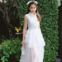 ราคา เดรสแขนกุดสีขาวแต่งระบายชั้นช่วงล่างซีทรูใสๆ คอลเล็คชั่นใหม่ล่าสุดที่ทุกคนรอคอย (6614085081)