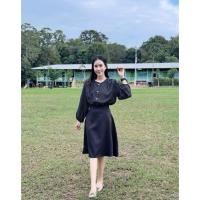 ราคา เสื้อใส่ดำงานลายจุดสีดำไซส์S (57351495118)