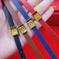 ราคา กำไลข้อมือสายหนัง แผ่นทองแท้ ทอง96.5% น้ำหนัก 0.1 กรัม #ทองแท้ #ท้าวเวสสุวรรณ #มังกร (21072337145)