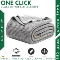 ราคา วาฟเฟิลสานผ้าห่มผ้าฝ้าย 100% ขนาดเดี่ยวสุดสําหรับเตียง - 1000Gram Waffle Queen Blacket ขนาด 150x205 ซม. (43355998382)