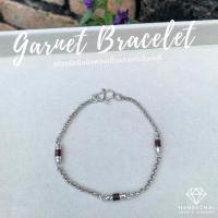 ราคา [พร้อมส่ง] สร้อยข้อมือ เงินแท้ 92.5% ฝังพลอยโกเมนจันทบุรีเจียระไนเป็นแบบปล้องอ้อย (54905776413)