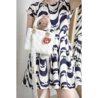 ราคา DIOR Lady Diana Bag สไตล์ทานาบาตะ หนังแกะสีขาวขนาดเล็ก ออกแบบโดยใช้กริดหัวใจ (53904294616)