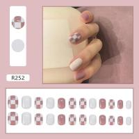 ราคา เล็บปลอม เล็บปลอมสำเร็จรูป 24 ชิ้น พร้อมอุปกรณ์ติดลายน่ารัก สีชมพู ขาว (14964575068)