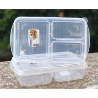 ราคา ยกลัง 40 ใบกล่องข้าว กล่องอาหาร กล่องอาหารเข้าไมโครเวฟ 3 ช่อง poplock สีใส (3539165908)