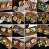 ราคา Monet Garden ~ Medieval วินเทจศิลปะต่างหูอารมณ์ ins หรูหรา High-End ต่างหู Niche Retro ต่างหูขายส่งหญิง Hypoallergenic (27684218516)