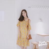 ราคา เดรสยาวเปิดไหล่ ลายดอกไม้ น่ารักมากๆค่ะ (813976703)