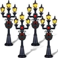 ราคา โคมไฟคริสต์มาสโพสต์หมู่บ้านอุปกรณ์เสริมหมู่บ้านนางฟ้าโคมไฟรถไฟโคมไฟถนนขนาดเล็กตกแต่งไฟถนนสําหรับทางเดินตุ๊กตา(โบว์สไตล์,4ชิ้น) ถาม8df (48504693547)