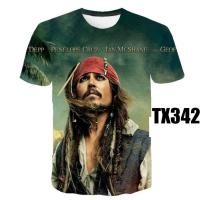 ราคา เสื้อยืดแจ๊ก สปาร์โรว์ Pirates of the Caribbean พริ้นต์ 3D สำหรับท่านชายและหญิง ขนาดใหญ่ถึง 5XL (44502224392)