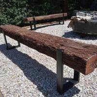 ราคา ม้านั่งยาวงานตอไม้เก่า ไม้เนื้อแข็ง เก็บเก่าจนเกิดลายปลวกลายน้ำ (28192978716)