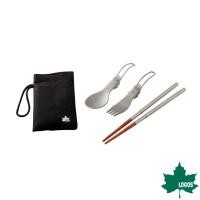 ราคา LOGOS ชุดช้อนส้อมและตะเกียบ Metal Cutlery Chopsticks Set (13562267855)