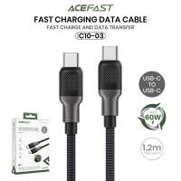ราคา ACEFAST รุ่น C10-03 สายชาร์จ ไทป์ซี-ไทป์ซี ชาร์จเร็ว 60วัต 1.2m Type-C to Type-C Fast Charging Data Cable WK DESIGN (28052149982)