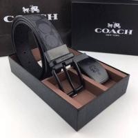 ราคา เข็มขัดหนัง Coach แท้ Outlet ผู้ชาย มี 2 หัว เปลี่ยนสลับได้ เทา ดำ ของขวัญ สุดคุ้ม (26412175979)