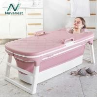ราคา navanest ถังอาบน้ำพร้อมฝาปิด อ่างอาบน้ำ แบบพับได้ อ่างแช่น้ำ ผู้ใหญ่สามารถนอนแช่ได้ พลาสติกเกรดพรีเมียม (52804126638)