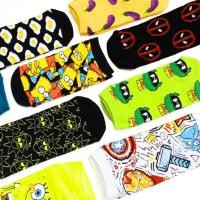 ราคา ️CARTOON ️ คละการ์ตูน Hipster Spongebob Simpson Rick Morty Avengers Marvel Deadpool อาหารตลกแปลกถุงเท้าข้อเท้า (43854181142)