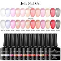 ราคา MSRUOO Jelly Nude Gel ยาทาเล็บ Soak Off UV Led Gel Semi Transparent Gel Nail Art 8ml/12 สี (41269569711)