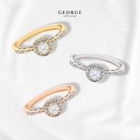 ราคา แหวนเพชรล้อมชู แหวนเงินแท้ S925 เพชรสวิต (CZ) เหลี่ยม H&A ชุบทองคำขาว / ทองคำ 18K /โรสโกลด์ GR016CZ GEORGE Jewelry (26400959932)