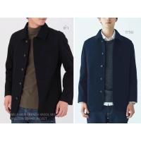 ราคา MUJI เสื้อแจ็คเก็ต เสื้อกันหนาว ผ้าวูล MEN FRENCH WOOL MIX MELTON STAND JACKET (23358005164)
