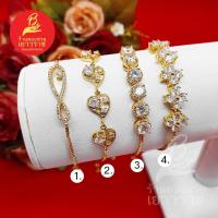 ราคา สร้อยข้อมือพลอยทองสายรูด ฟรีไซส์ แบบรูดปรับระดับได้ ใช้ได้ทุกโอกาส ใส่อาบน้ำได้ ทำจากทองเหลือง เคลือบทองคุณภาพสูง (21946725159)